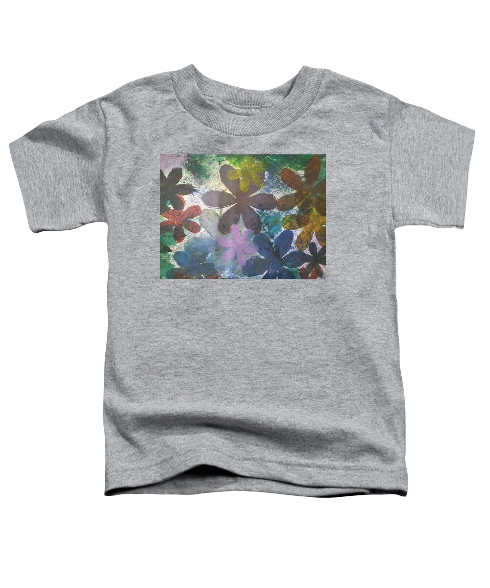  Toddler T-Shirt featuring the mixed media Flowers by Jan Pellizzer