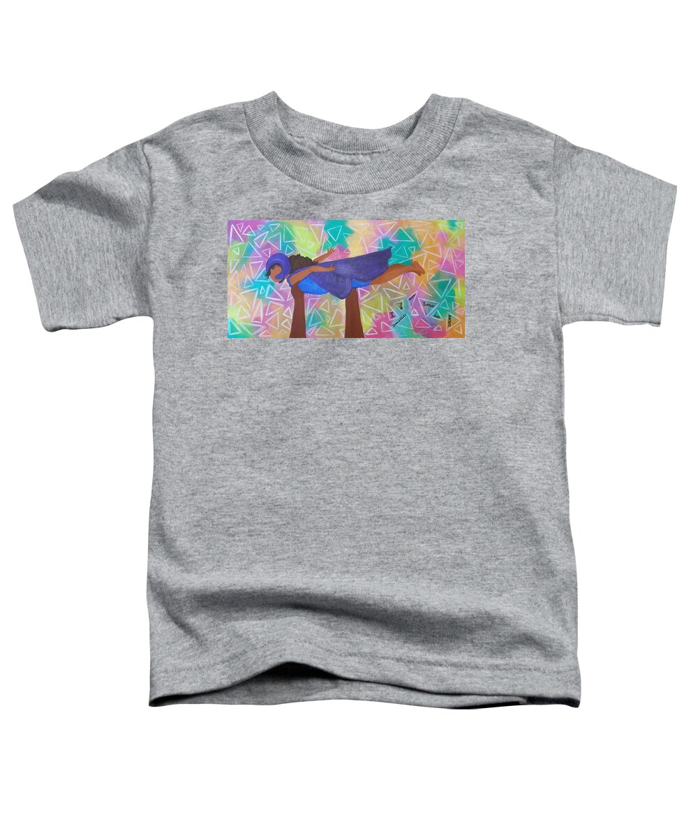  Toddler T-Shirt featuring the painting Fly Baby Girl by Diamin Nicole