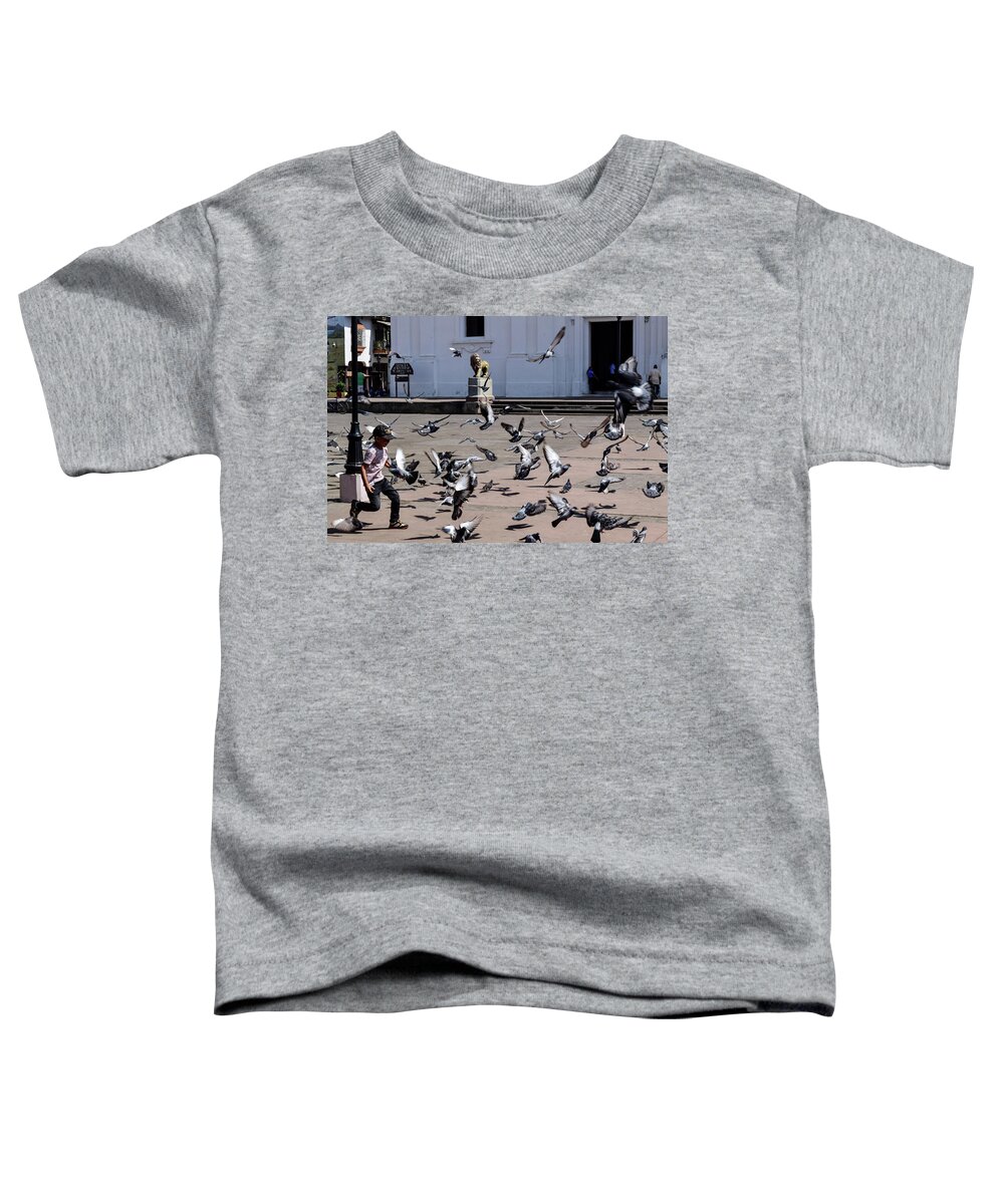 Innocence Toddler T-Shirt featuring the photograph Fly Birdies Fly by Nicole Lloyd