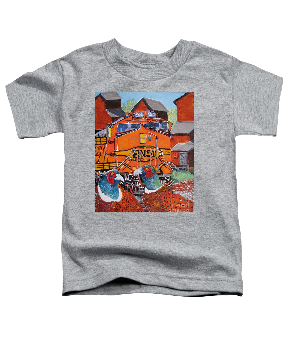 Pheasant Toddler T-Shirt featuring the painting Fly by Rodger Ellingson