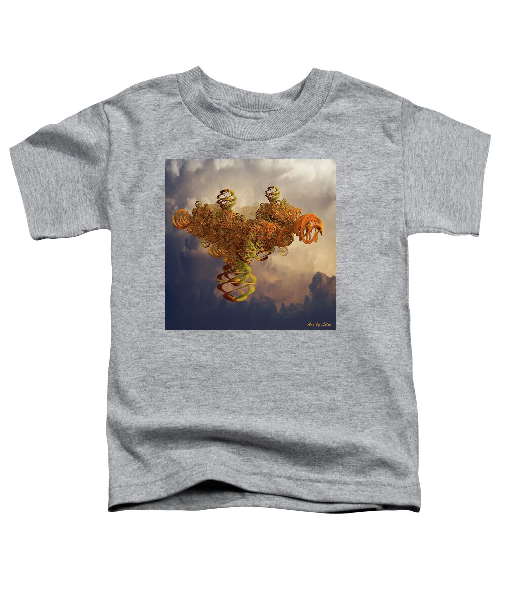 3d Toddler T-Shirt featuring the digital art Flying in the sky by Lilia S