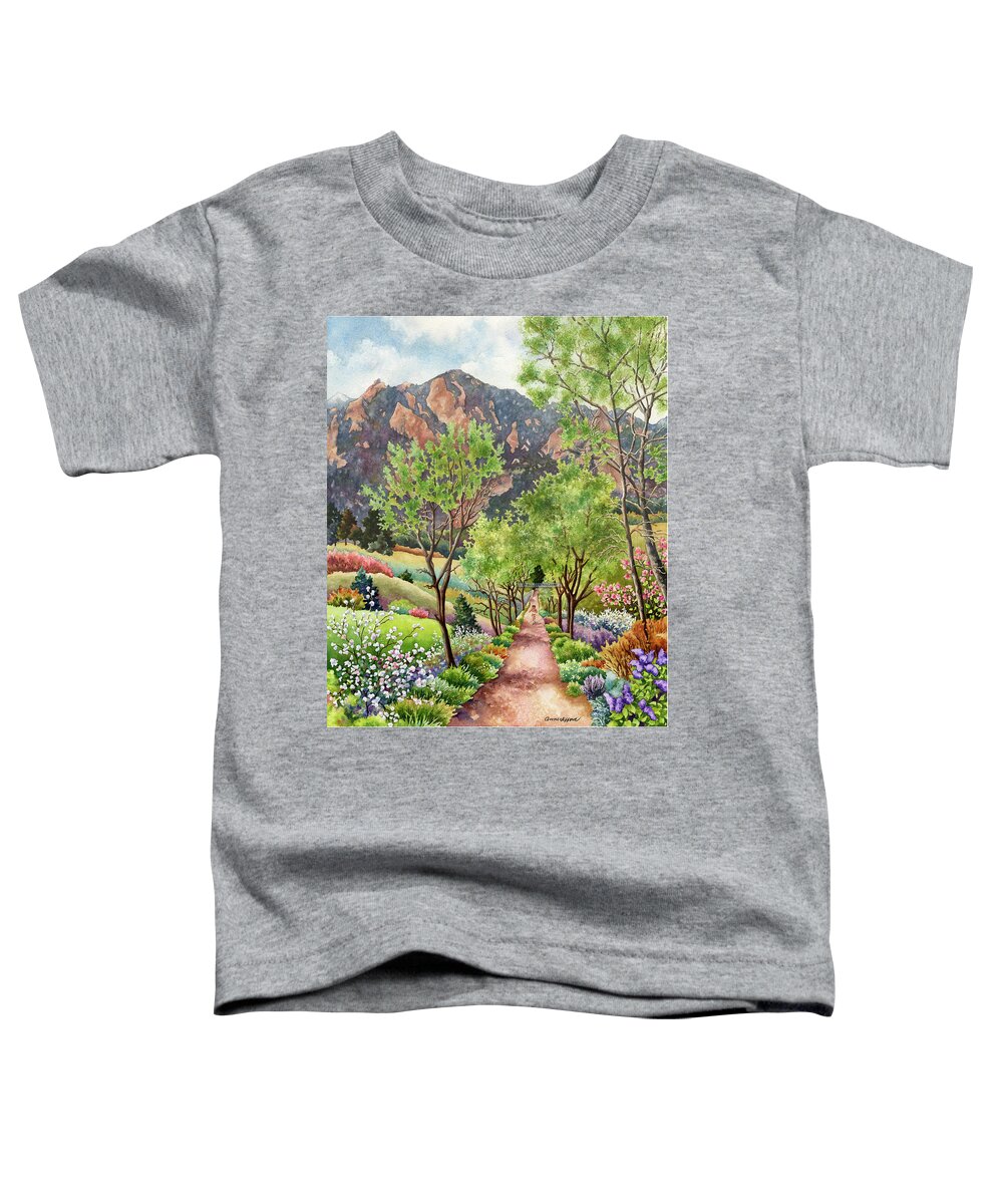 Bolder Boulder Poster Toddler T-Shirt featuring the painting Forty Years Running by Anne Gifford