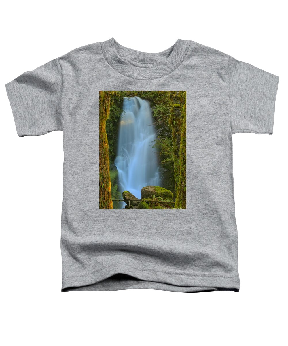 Merriman Falls Toddler T-Shirt featuring the photograph Framed In The Forest by Adam Jewell