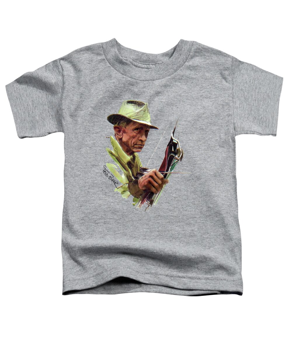 Fred Bear Toddler T-Shirt featuring the mixed media Fred Bear Archery Hunting Bow Arrow Sport Target by Movie Poster Prints
