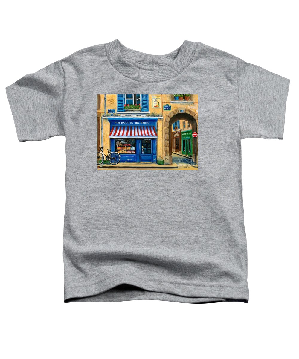 Paris Toddler T-Shirt featuring the painting French Cheese Shop by Marilyn Dunlap