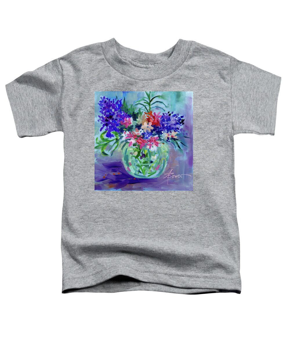 Flowers Toddler T-Shirt featuring the painting Friendly Bunch by Adele Bower
