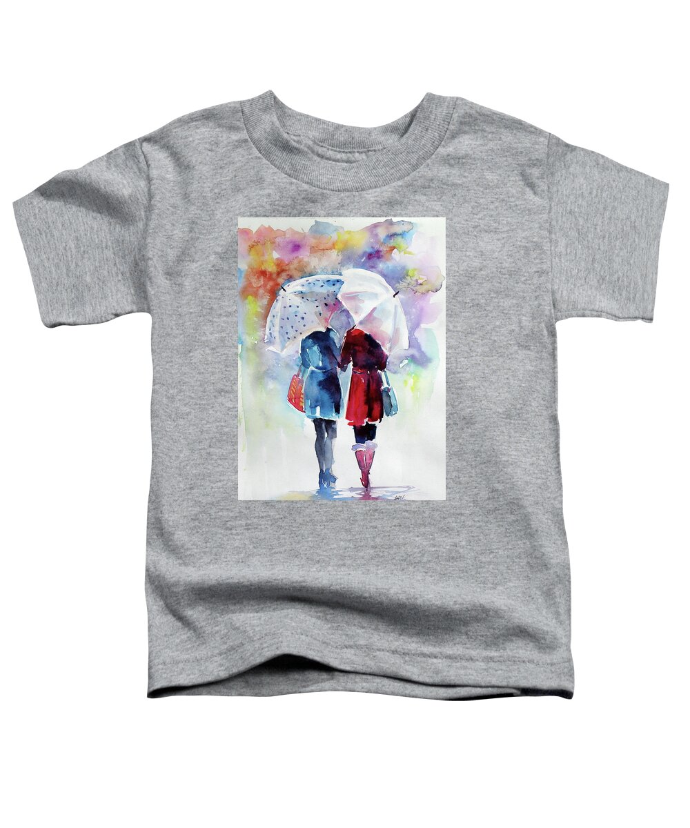Friends Toddler T-Shirt featuring the painting Friends - perfect gift idea by Kovacs Anna Brigitta