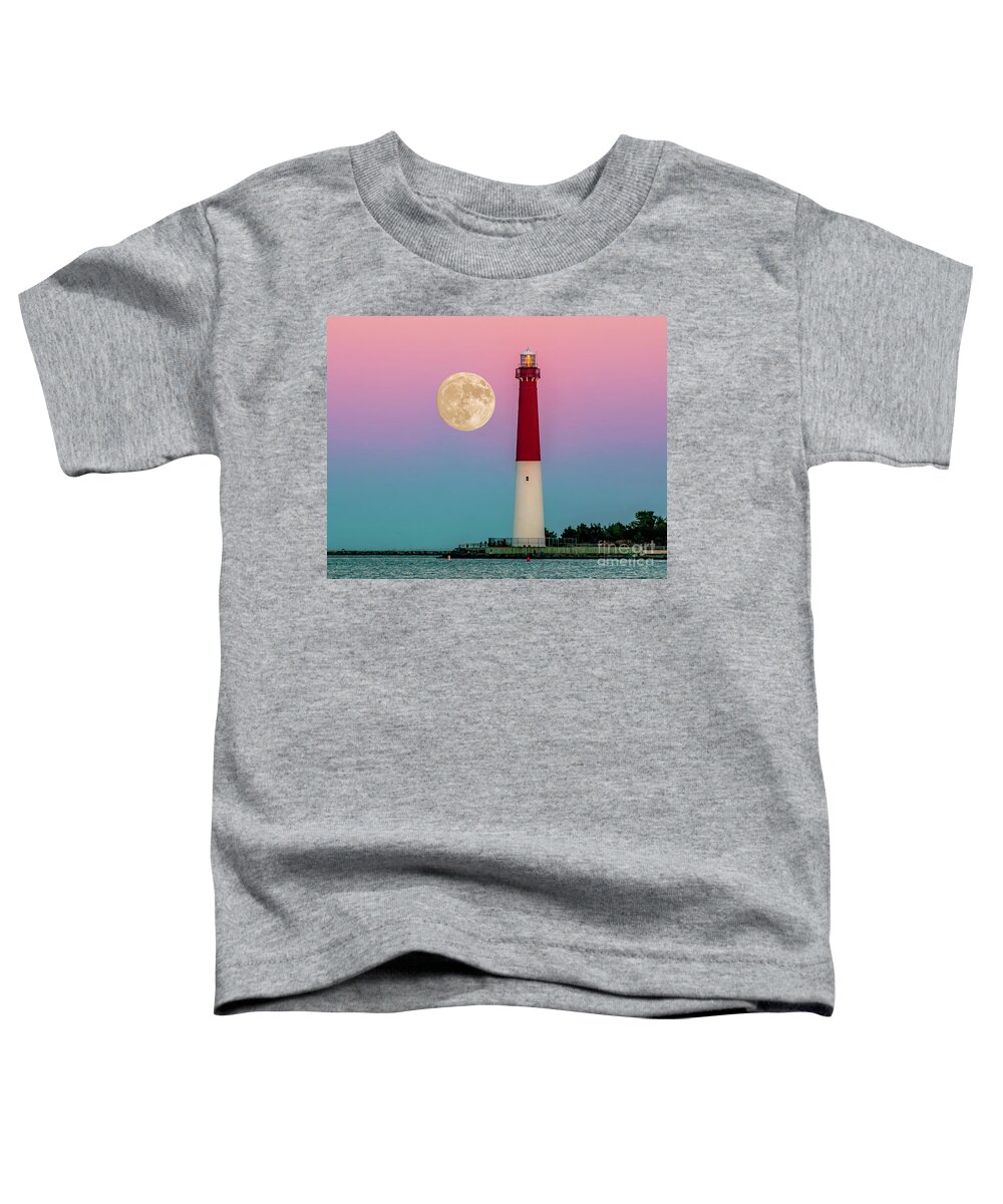 Barnegat Toddler T-Shirt featuring the photograph Full Moon at Barnegat by Nick Zelinsky Jr