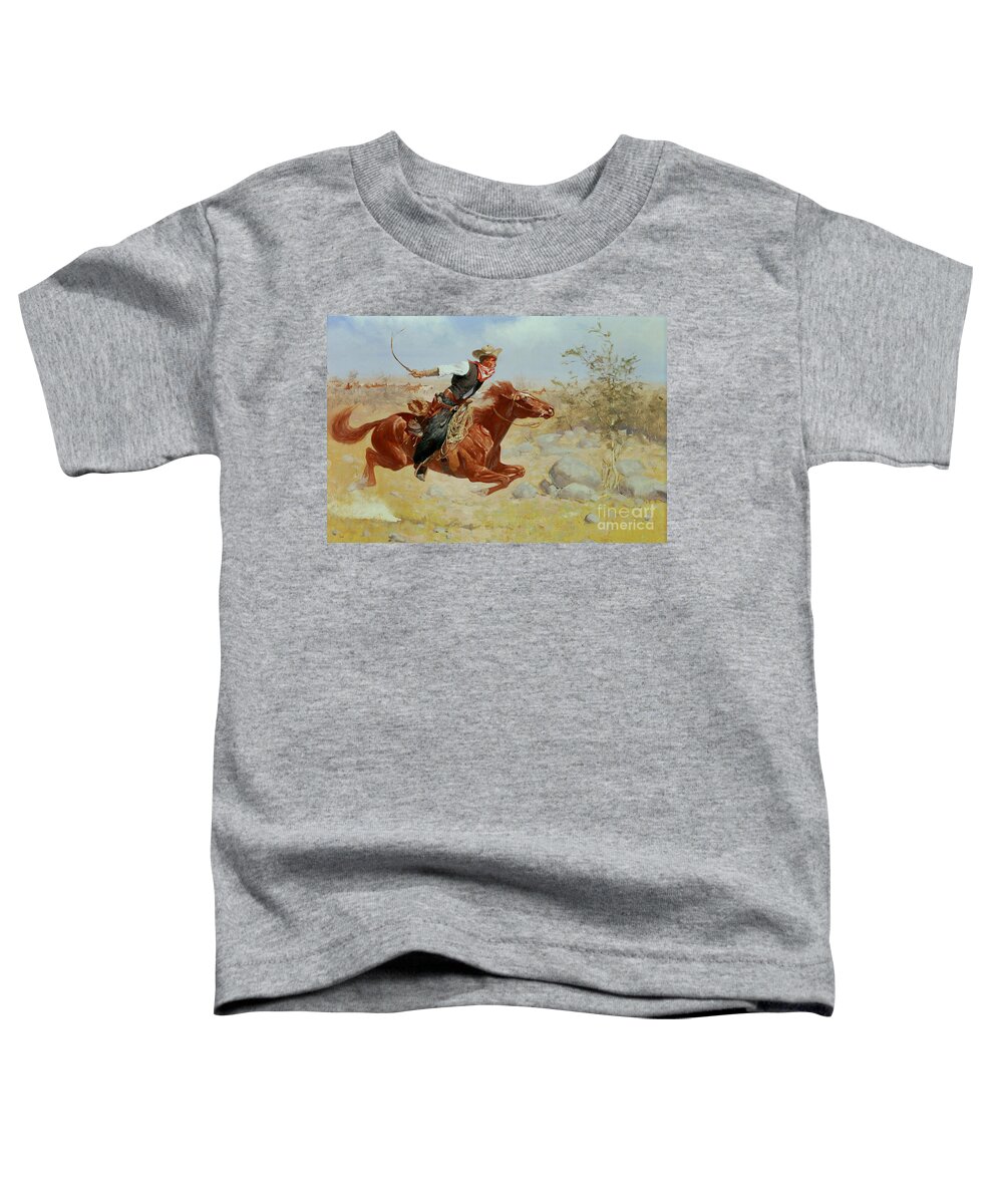 Galloping Horseman Toddler T-Shirt featuring the painting Galloping Horseman by Frederic Remington