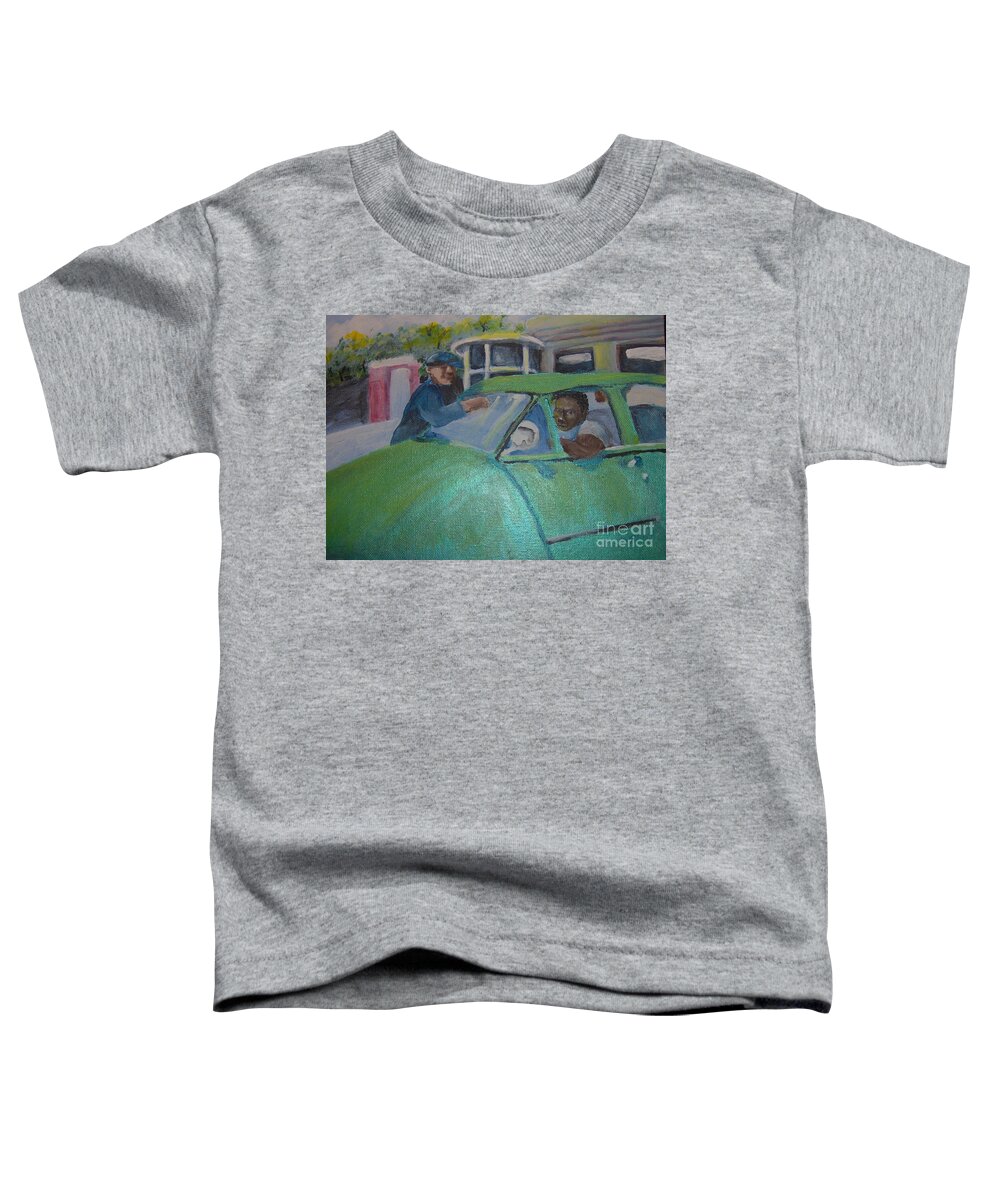 Gas Station Toddler T-Shirt featuring the painting Gas Station by Saundra Johnson