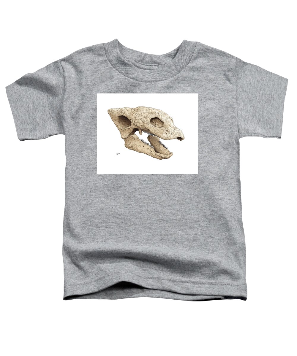 Gastonia Toddler T-Shirt featuring the digital art Gastonia Burgei Skull by Rick Adleman
