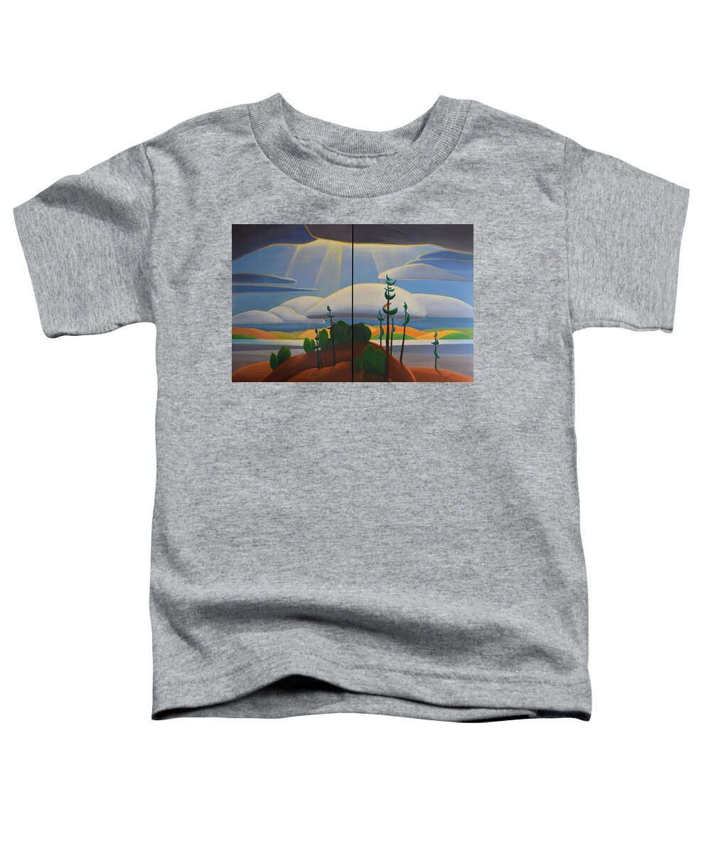 Georgian Shore Toddler T-Shirt featuring the painting Georgian Shores by Barbel Smith
