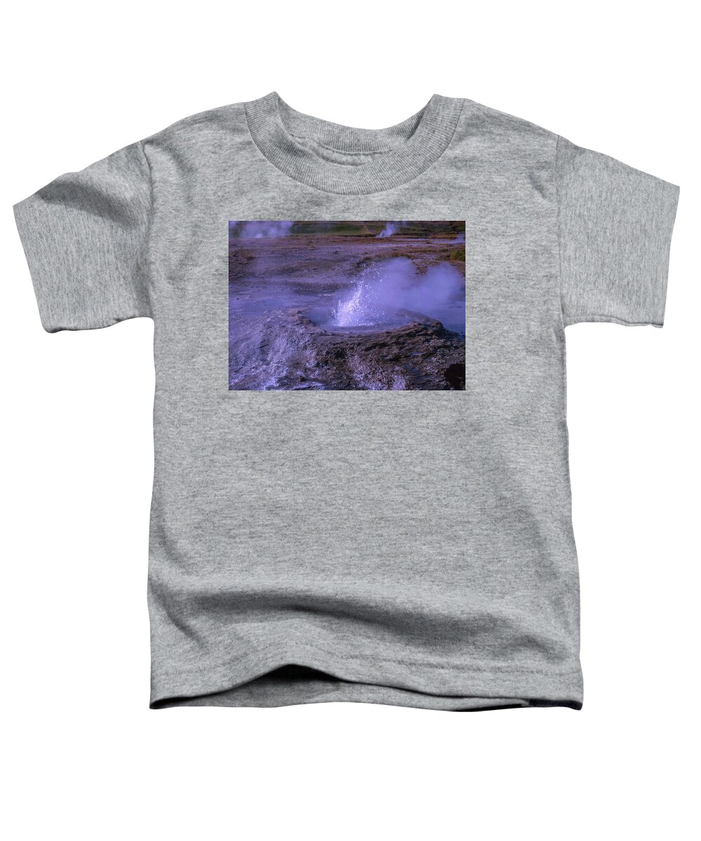 Iceland Toddler T-Shirt featuring the photograph Geyser Cone, Iceland by Richard Goldman