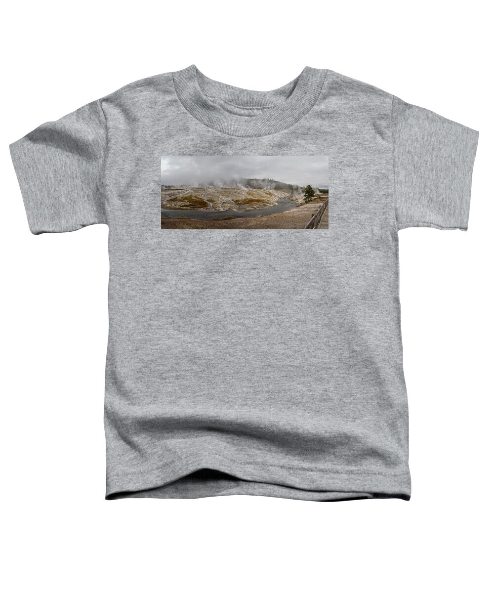 Wyoming Toddler T-Shirt featuring the photograph Geyser Hill by Shirley Mitchell
