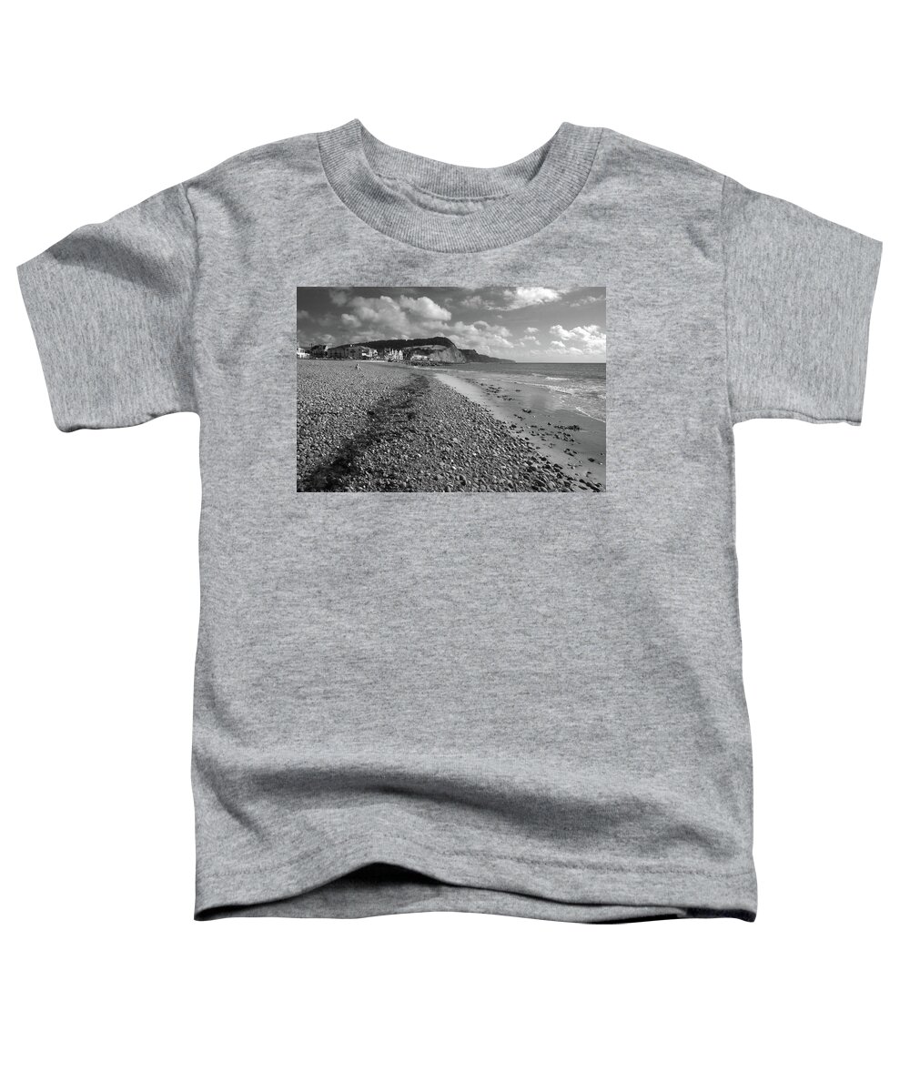 Sidmouth Toddler T-Shirt featuring the photograph Girl on Sidmouth beach by Chris Day