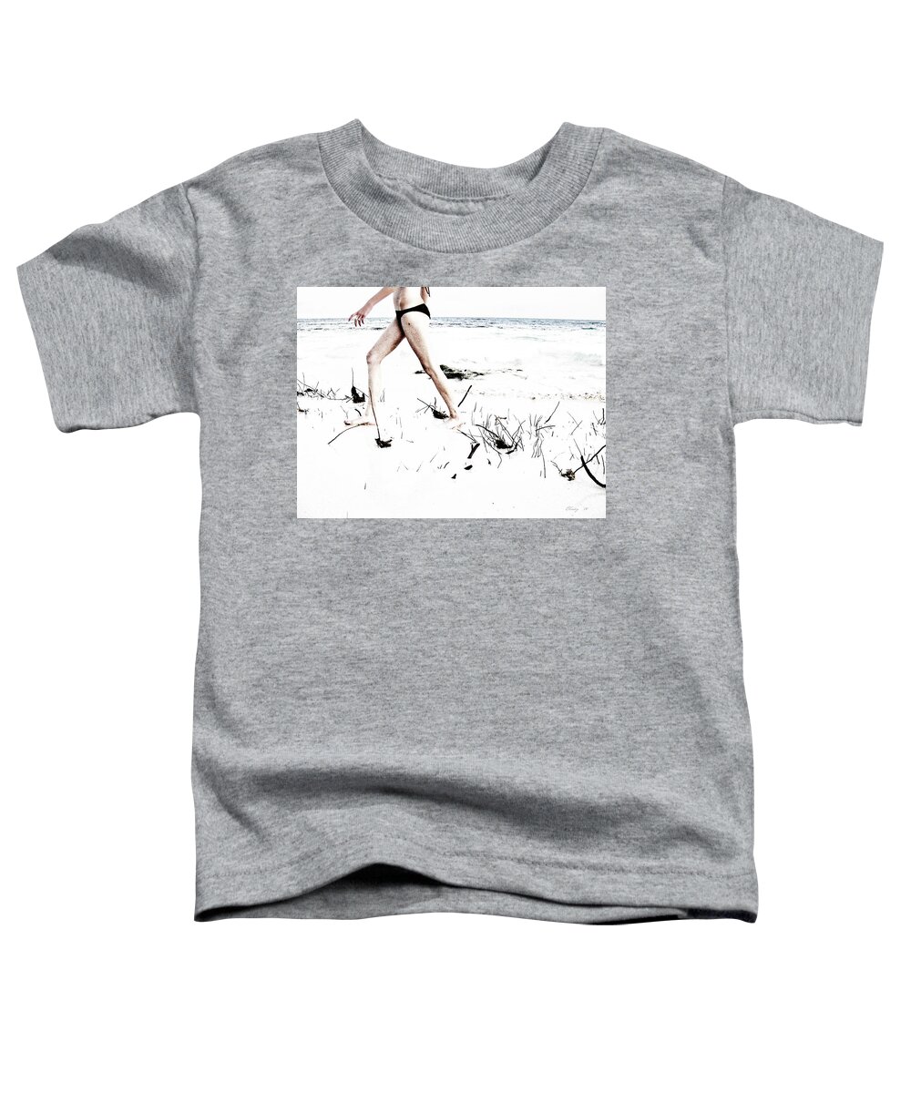 Beach Toddler T-Shirt featuring the photograph Girl Walking on Beach by David Chasey