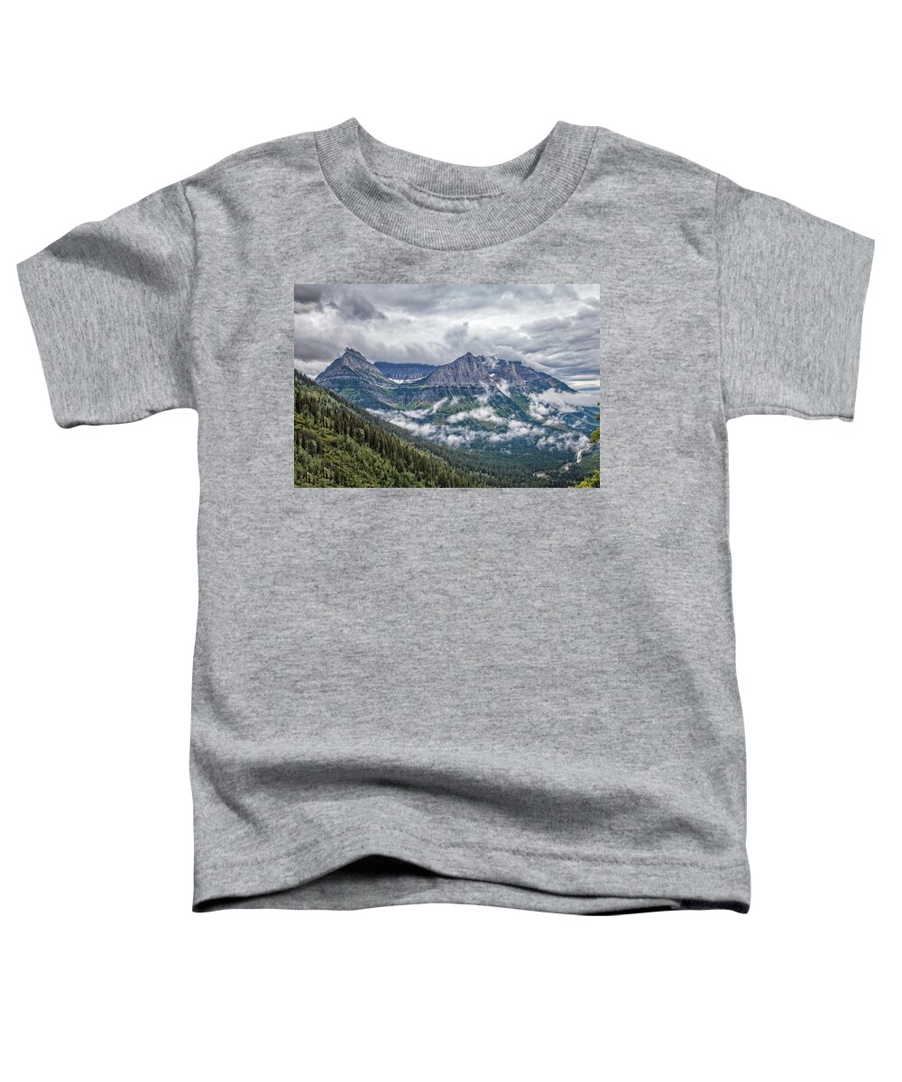 Going To The Sun Highway Toddler T-Shirt featuring the photograph Glacier-Carved Peaks by Ronald Lutz