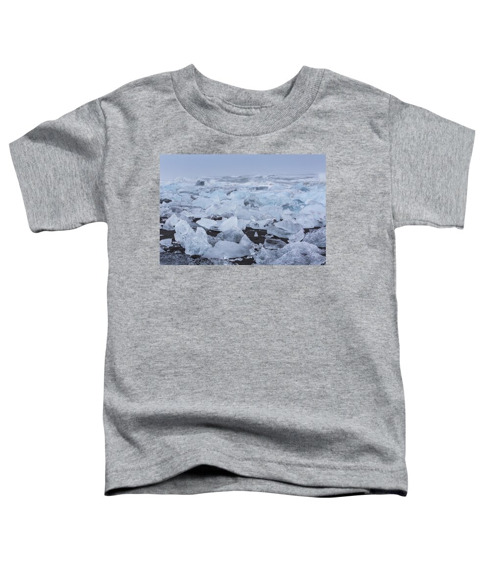 Glacial Lagoon Toddler T-Shirt featuring the tapestry - textile Glacier Ice by Kathy Adams Clark