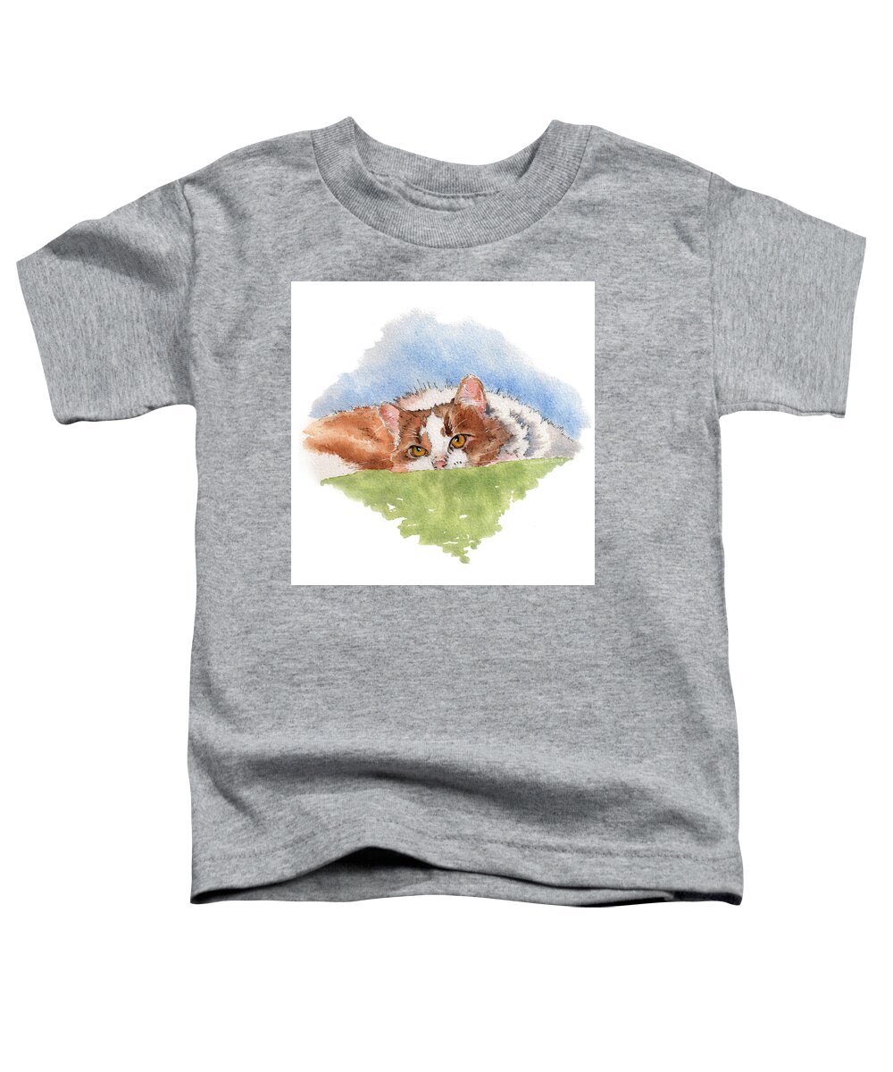 Cat Toddler T-Shirt featuring the painting Golden Girl by Louise Howarth