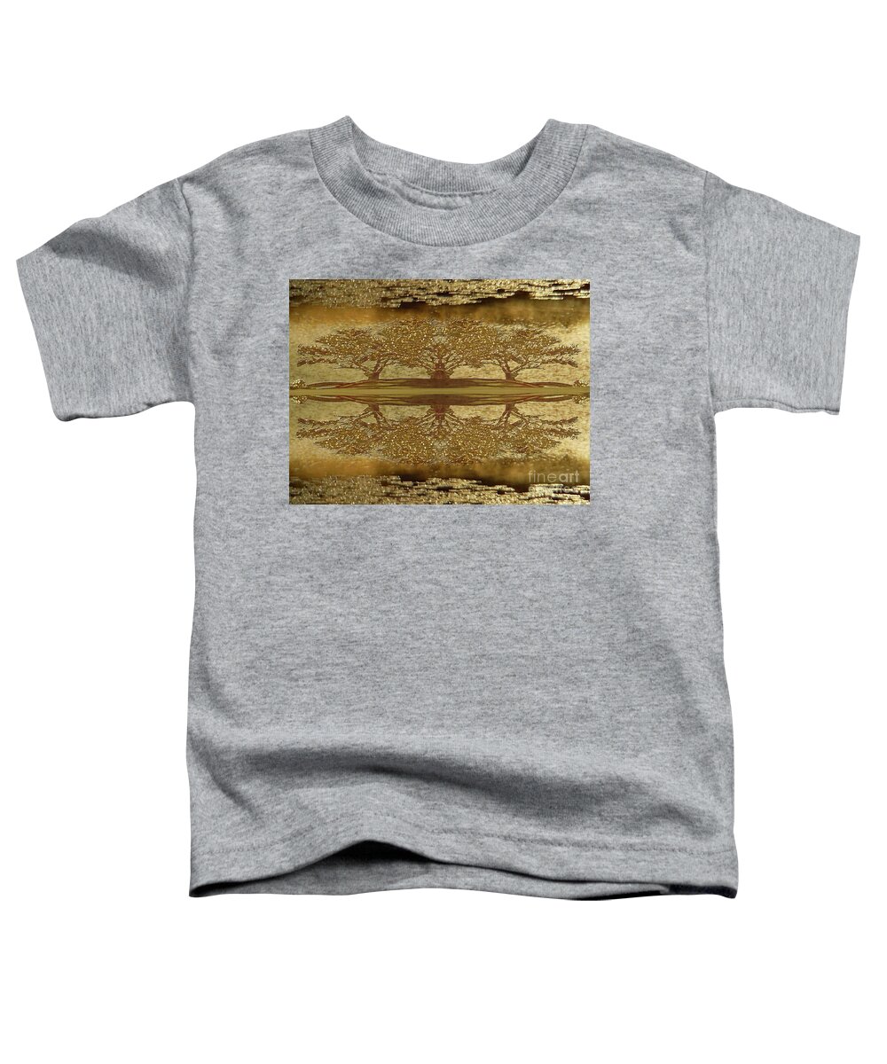 Golden Toddler T-Shirt featuring the photograph Golden Trees Reflection by Rockin Docks Deluxephotos
