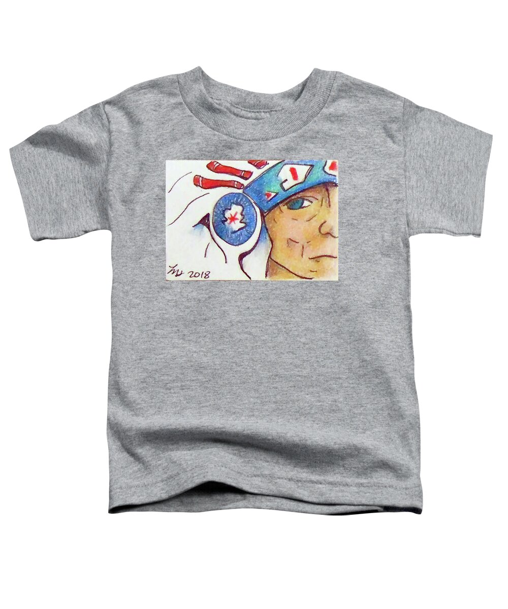 Toddler T-Shirt featuring the drawing Grandpa Chief by Loretta Nash