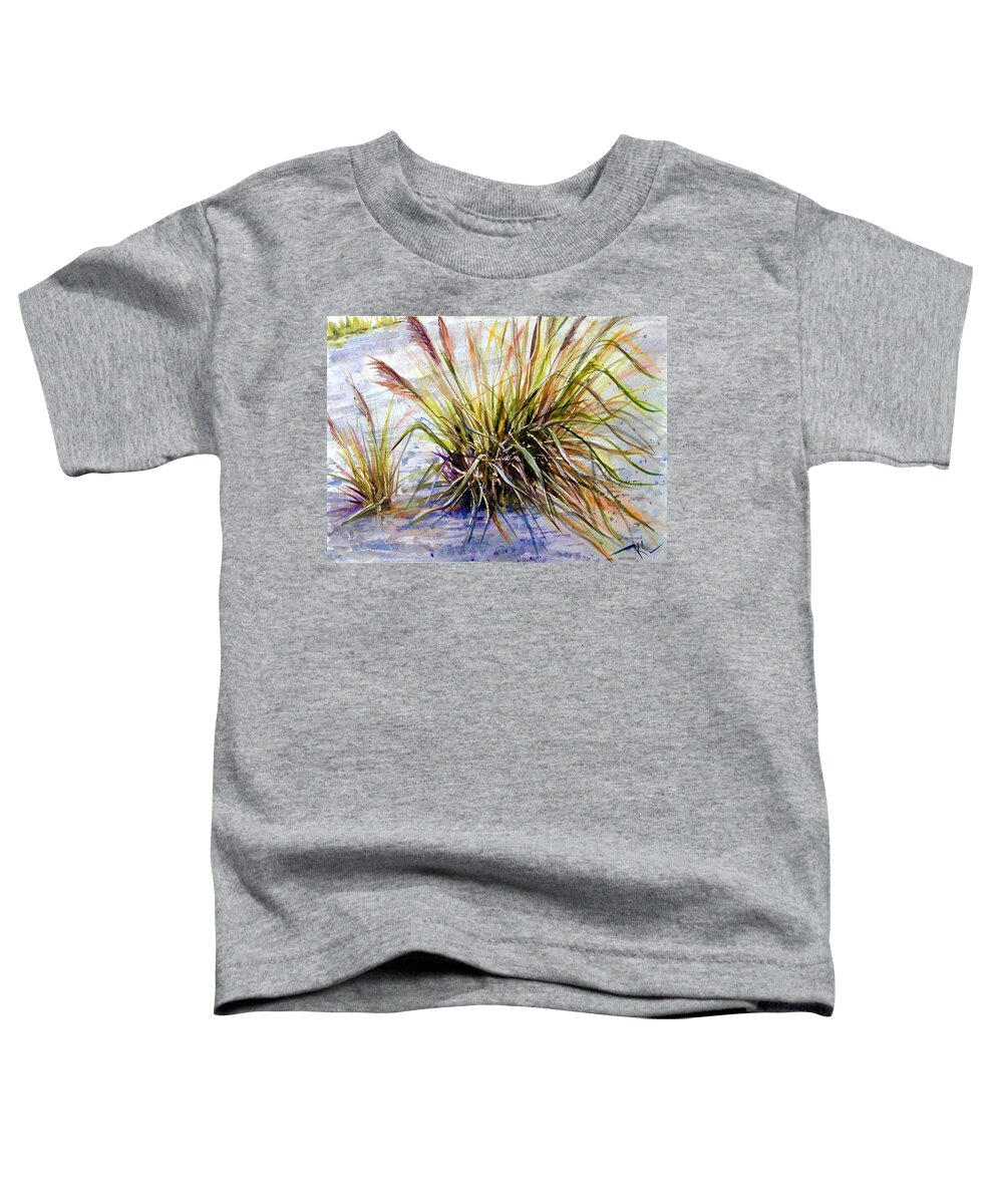 Grass Toddler T-Shirt featuring the painting Grass 1 by Katerina Kovatcheva