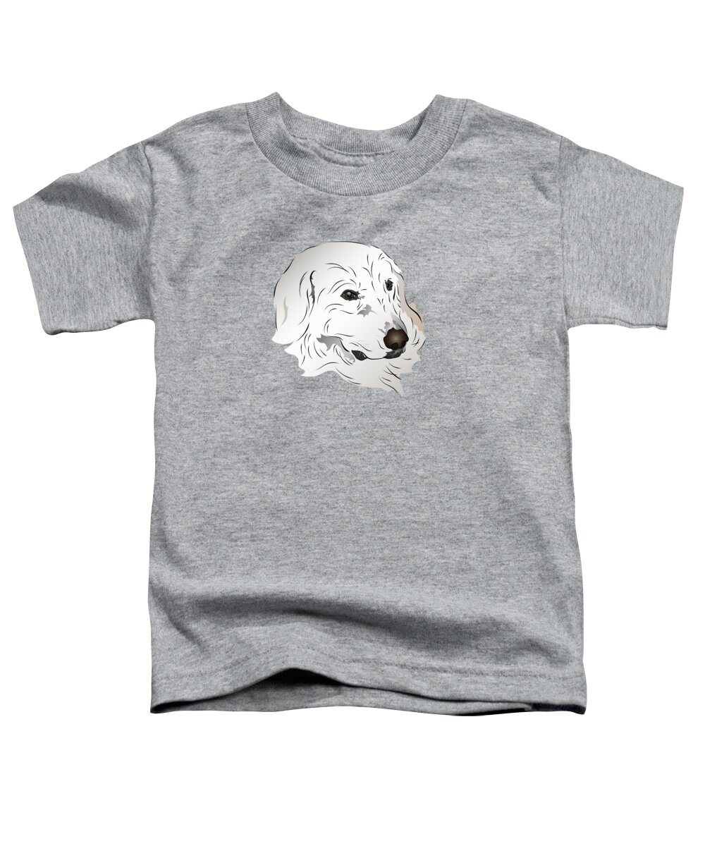 Graphic Dog Toddler T-Shirt featuring the digital art Great Pyrenees Dog by MM Anderson