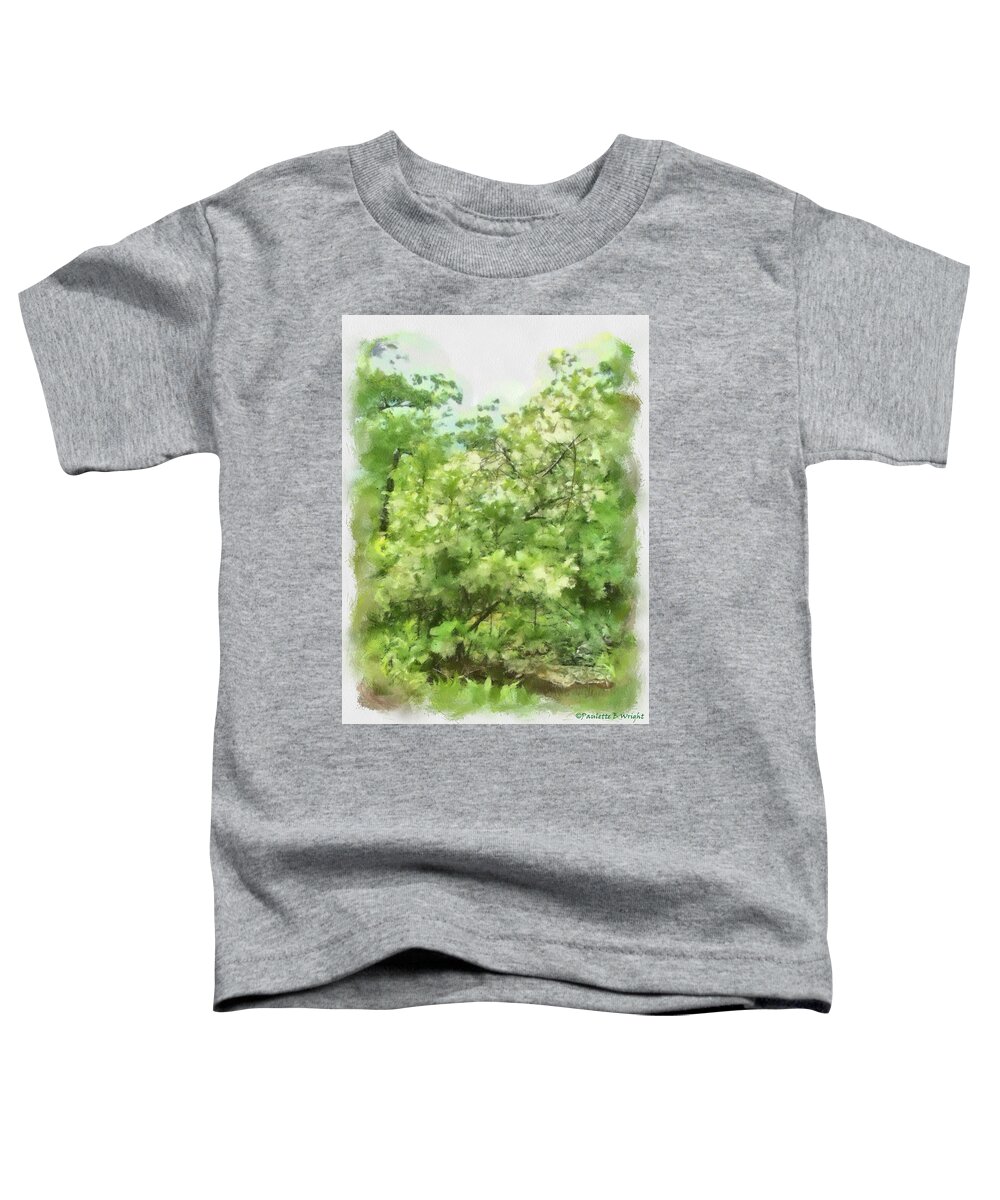 Green Toddler T-Shirt featuring the painting Greenstone Trail by Paulette B Wright