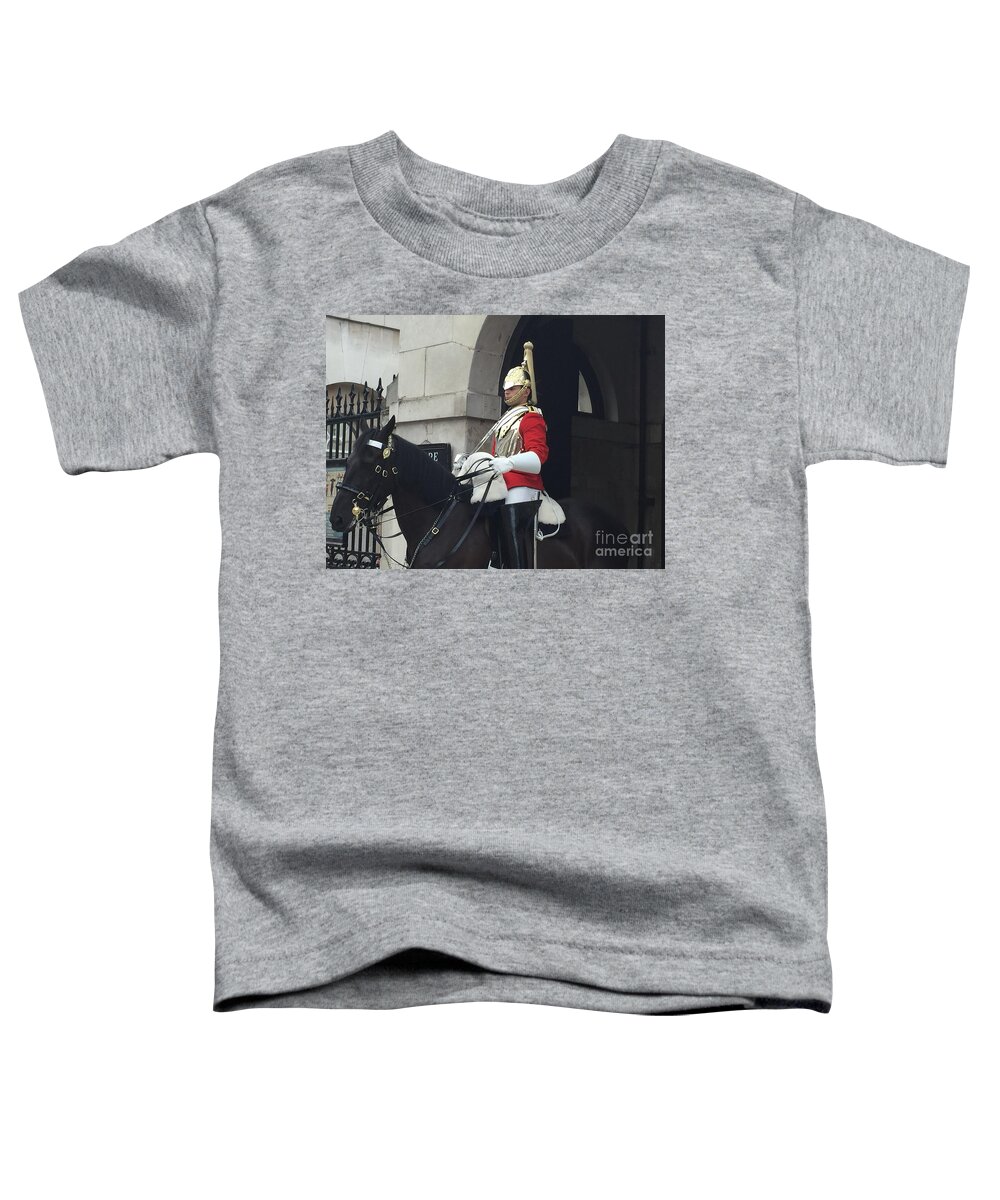 Guard Toddler T-Shirt featuring the photograph Guard London by Suzanne Lorenz