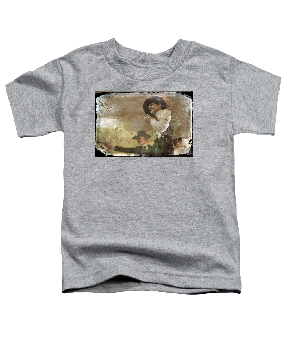 Western Toddler T-Shirt featuring the photograph Gunslinger II Doc Holliday by Toni Hopper