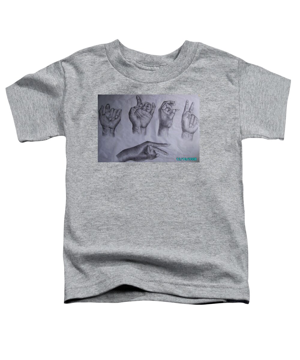 Life Drawing Toddler T-Shirt featuring the drawing Hand Composition by Olaoluwa Smith