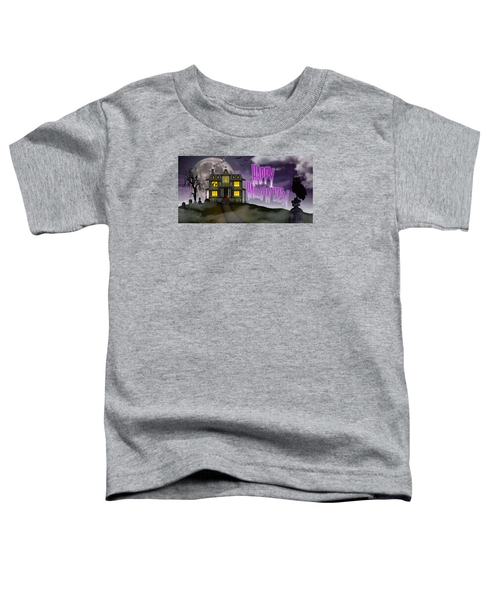 Halloween Toddler T-Shirt featuring the digital art Haunted Halloween by Anthony Citro