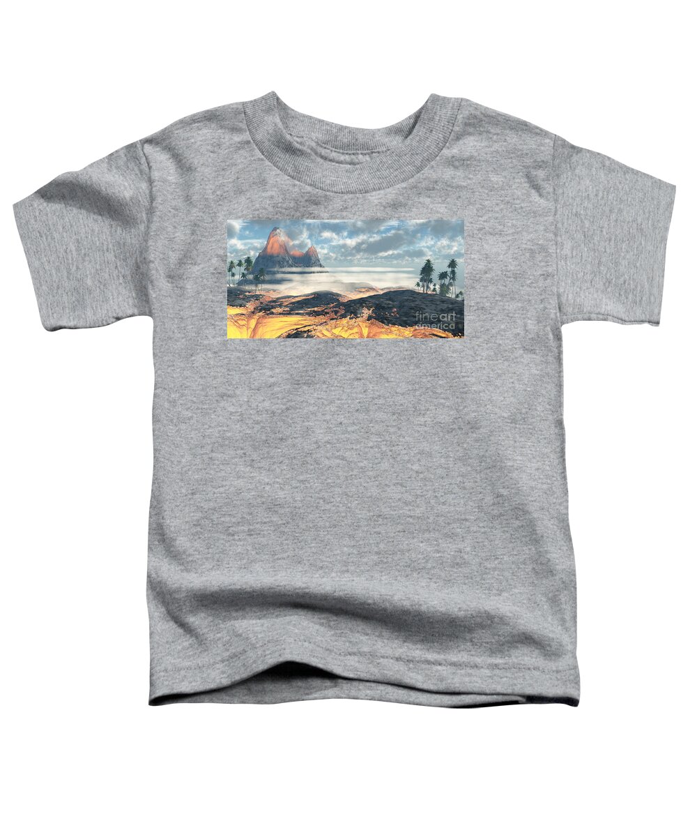 Volcanic Toddler T-Shirt featuring the painting Hawaii Lava Fields by Corey Ford