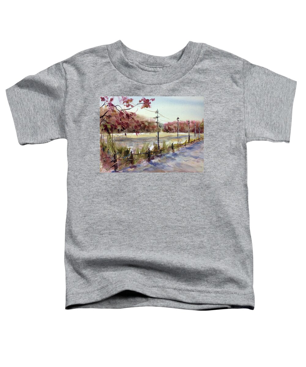Watercolor Toddler T-Shirt featuring the painting Heading to North Country by Judith Levins