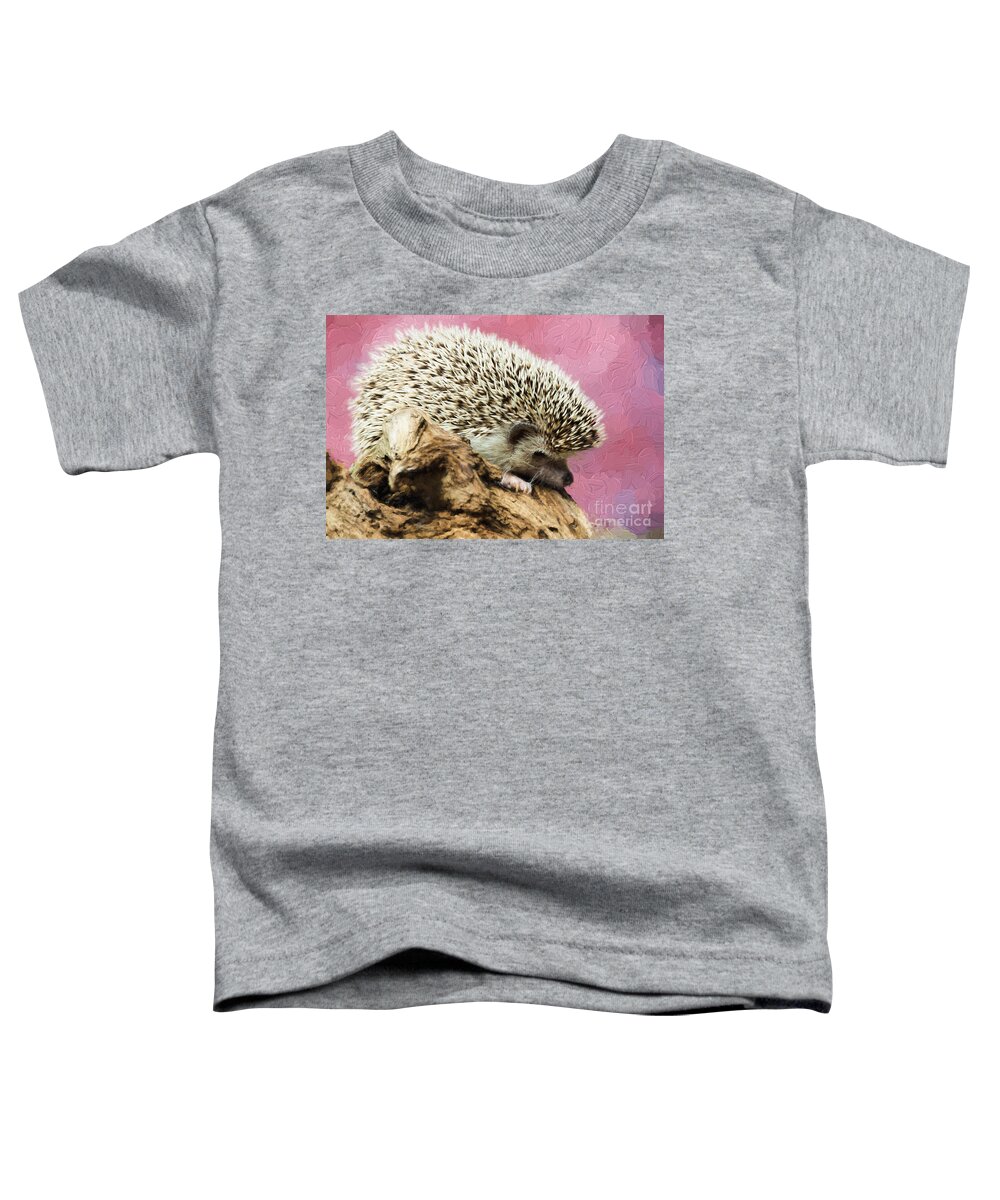 African Toddler T-Shirt featuring the photograph Hedgehog by Les Palenik