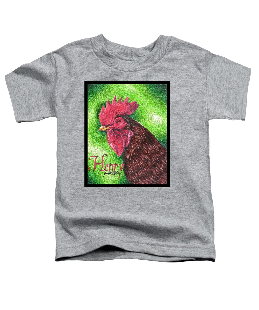 Rooster Toddler T-Shirt featuring the drawing Henry by Scarlett Royale