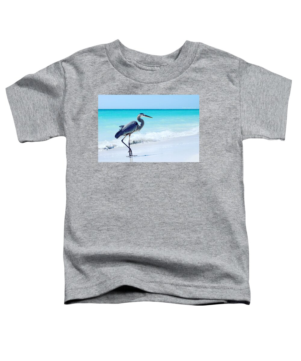 Blue Toddler T-Shirt featuring the photograph Heron by Terri Hart-Ellis