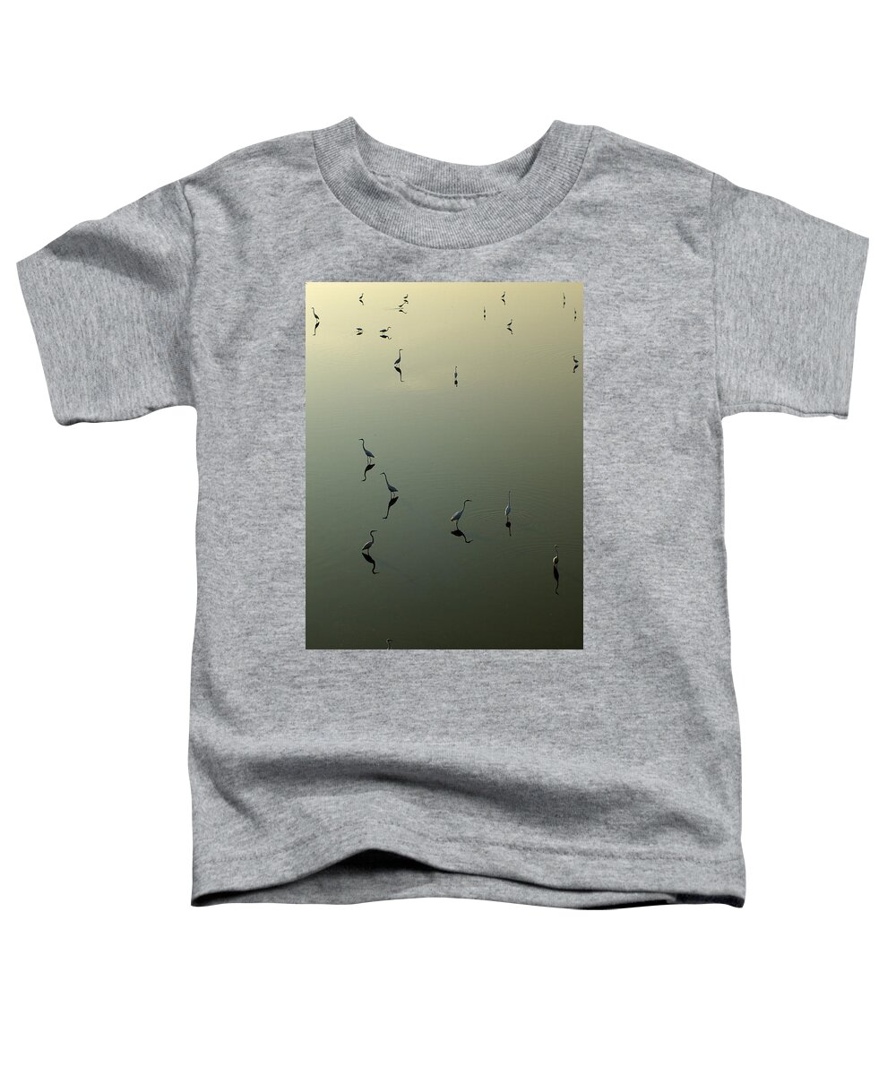 Heron Toddler T-Shirt featuring the photograph Herons on Lake 367 by Wesley Elsberry