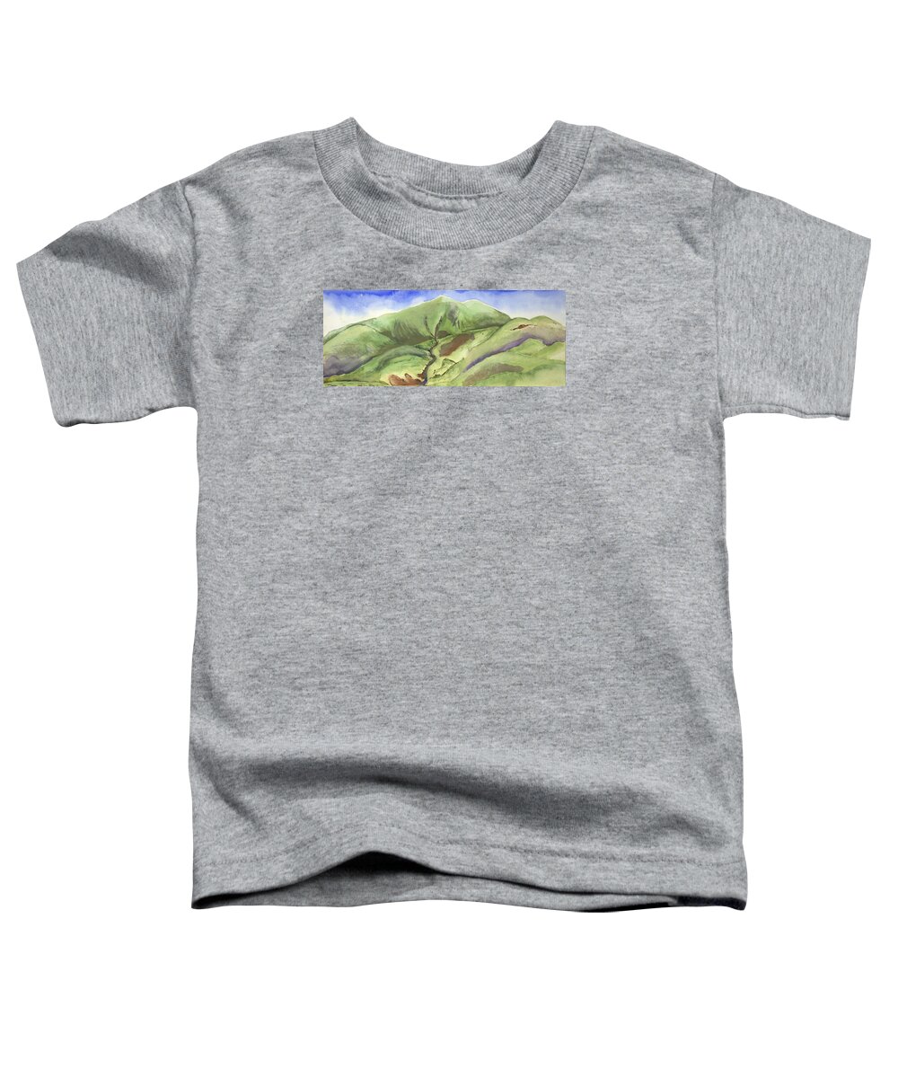  Toddler T-Shirt featuring the painting Hillside Panorama by Kathleen Barnes