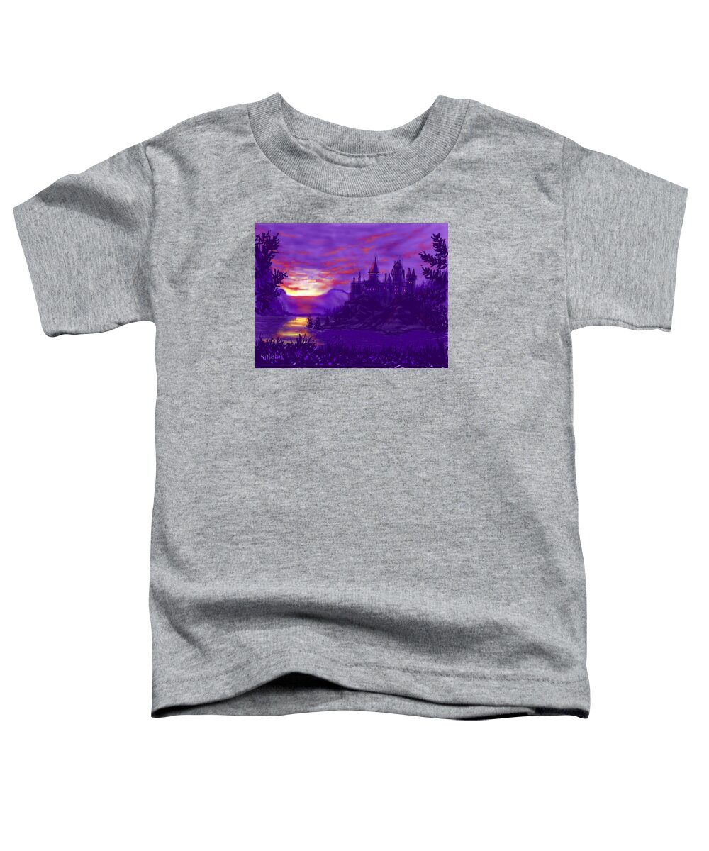 Ipad Art Toddler T-Shirt featuring the painting Hogwarts in Purple by Glenn Marshall
