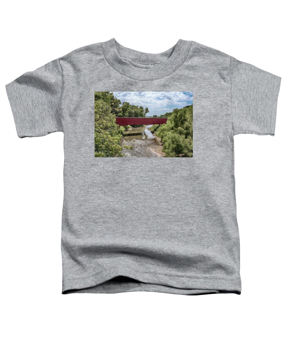 Holliwell Covered Bridge Toddler T-Shirt featuring the photograph Holliwell Covered Bridge 3 by Susan Rissi Tregoning