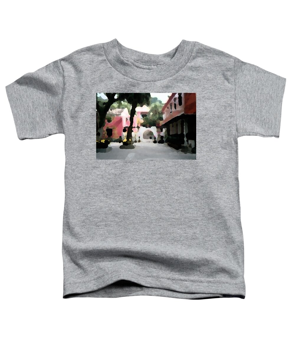 The Original Photograph Of This Temple Was Taken In Hong Kong. I Then Digitally Enhanced It To Have The Appearance Of A Matisse Style Painting. Toddler T-Shirt featuring the photograph Hong Kong Temple by Geoff Jewett