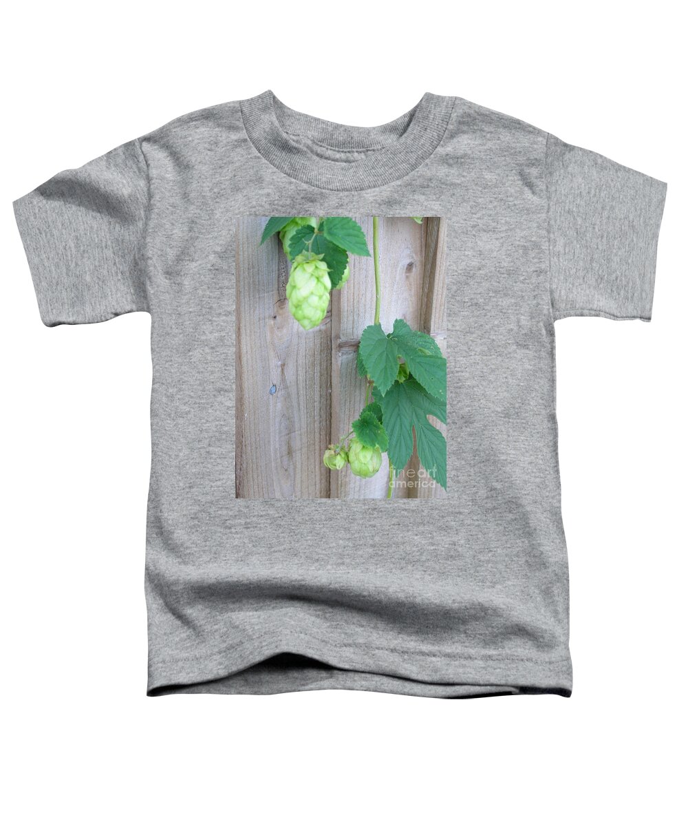 Hops Plant Toddler T-Shirt featuring the photograph Hops on Fence by Bev Conover