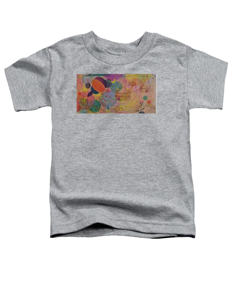 Horizon Toddler T-Shirt featuring the painting Horizon Original Oil - bottom half - Space / Traditional mix / Organic by Julia Woodman