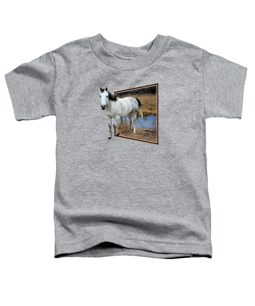 Horse Toddler T-Shirt featuring the photograph Horsing Around by Shane Bechler