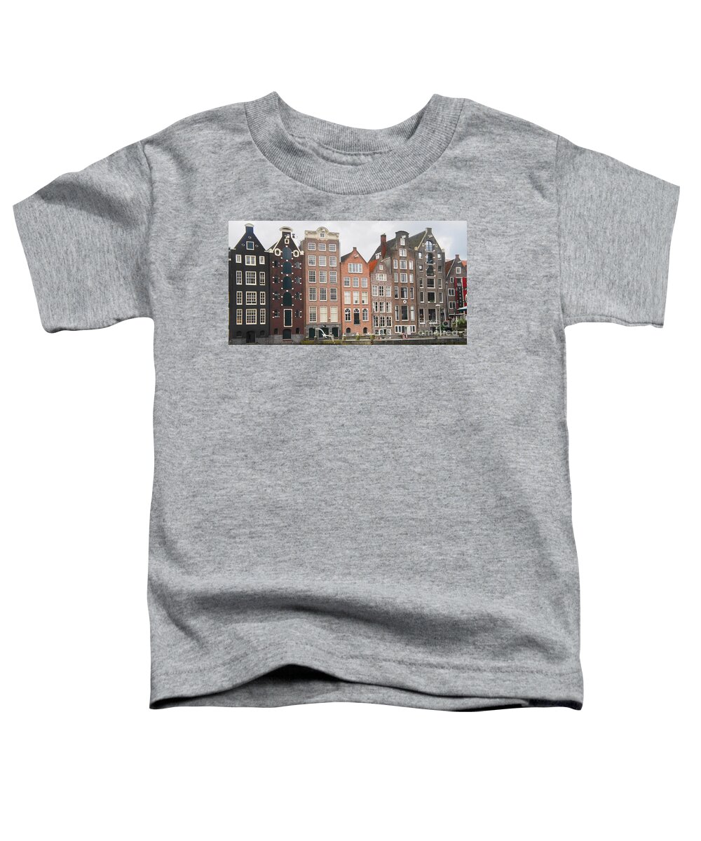 Tall Toddler T-Shirt featuring the photograph Houses of Amsterdam by Therese Alcorn