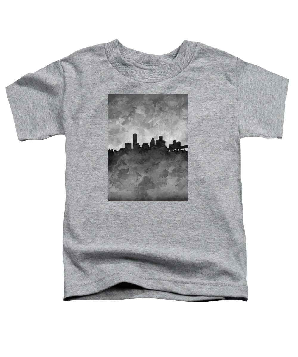 Houston Toddler T-Shirt featuring the painting Houston Skyline Grunge by Bekim M