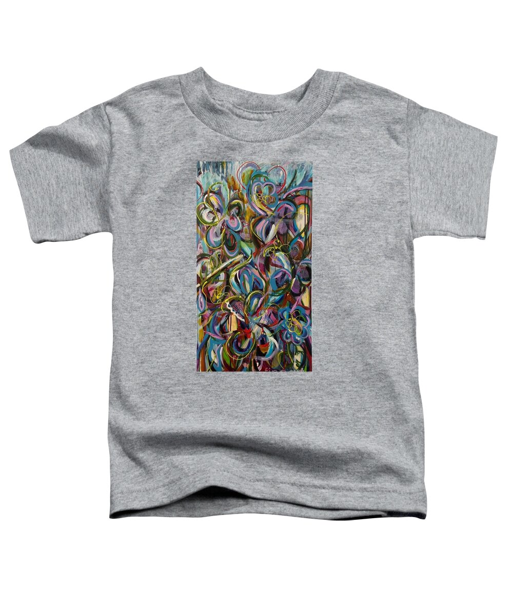 Abstract Toddler T-Shirt featuring the painting How Does Your Garden Grow by Catherine Gruetzke-Blais