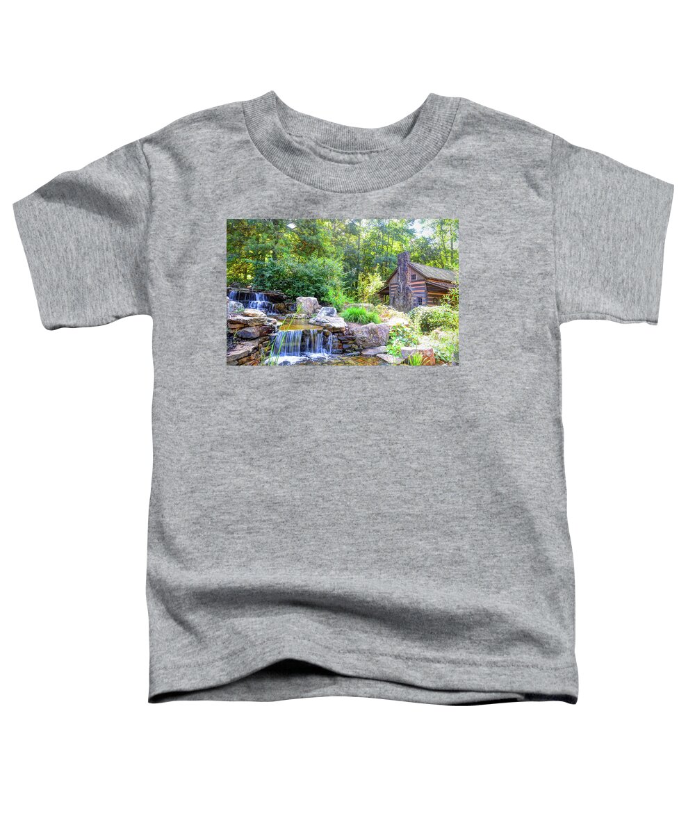 Hunt Cabin At The Botanical Gardens In Clemson Toddler T-Shirt featuring the photograph Hunt Cabin at the Botanical Gardens by Savannah Gibbs