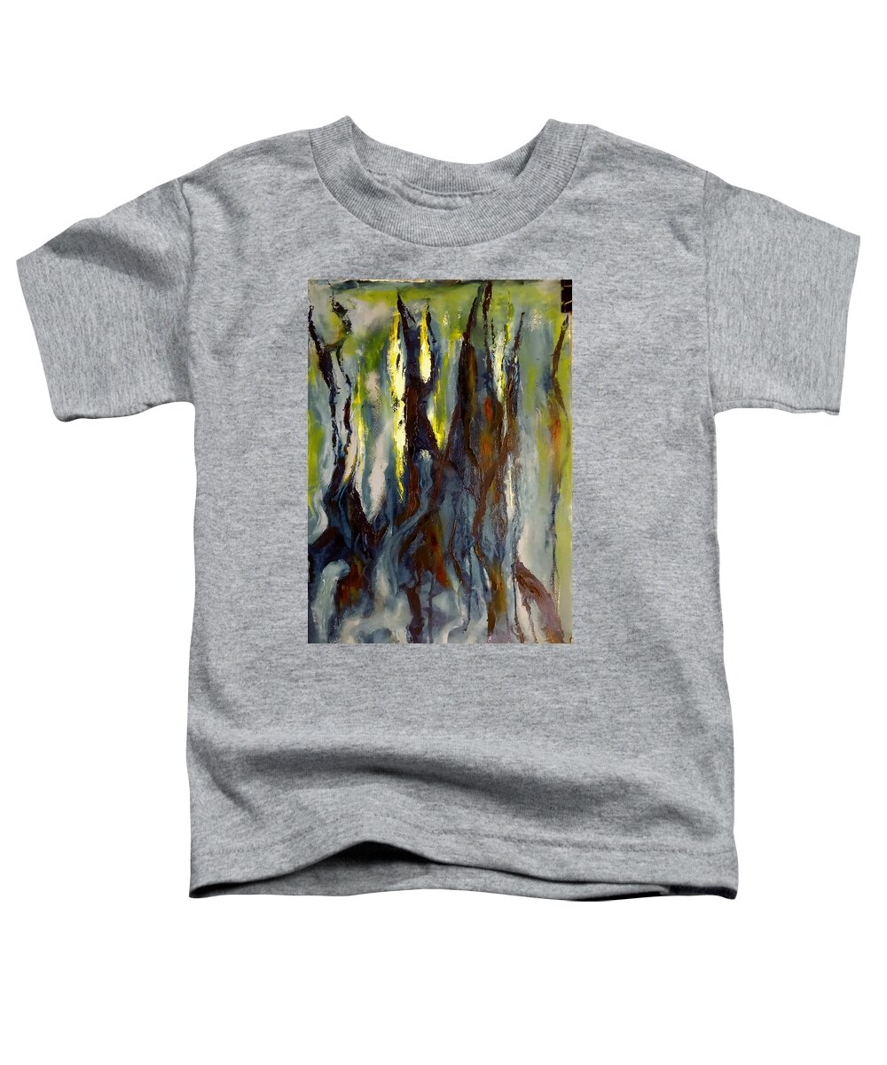Abstract Toddler T-Shirt featuring the painting Hunted Forest by Nicolas Bouteneff